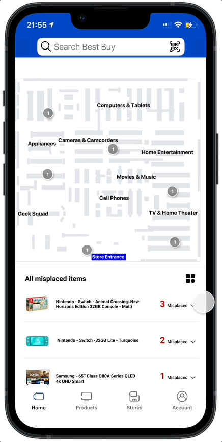 Feature for employees: inventory management