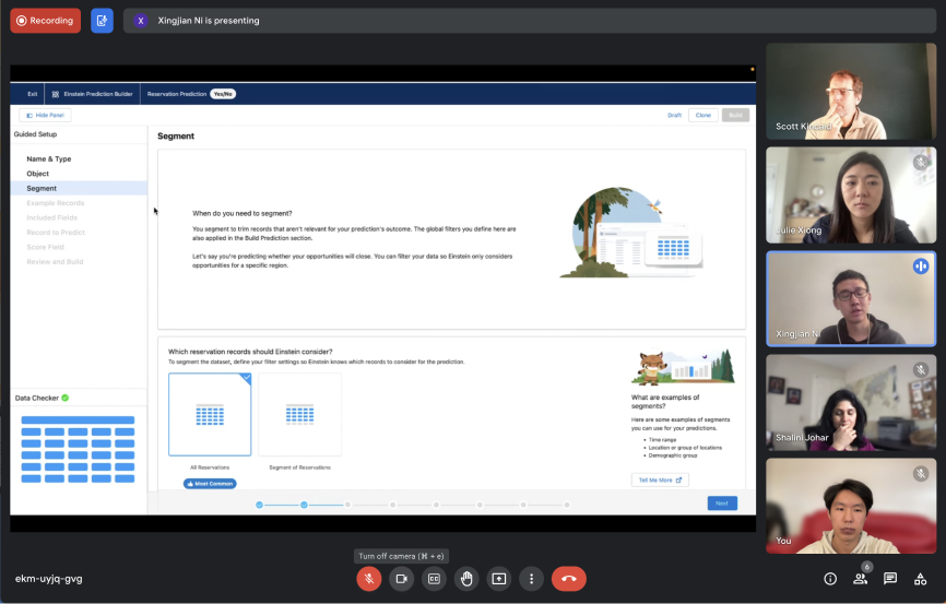 Screenshot of the remote expert review meeting: people discussing and laughing
