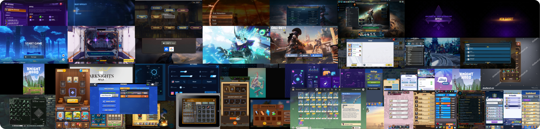 Game screens involved in competitive analysis